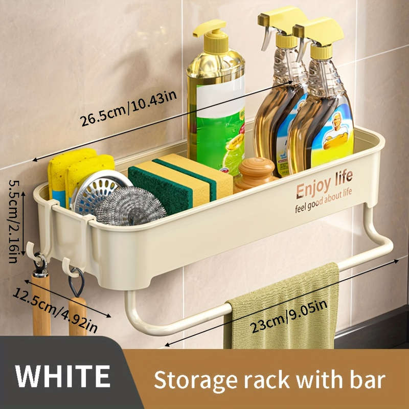 1pc Thickened Multi-Color Easy-Install 1pc Kitchen Sink Organizer No-Drill Storage Rack for Spice