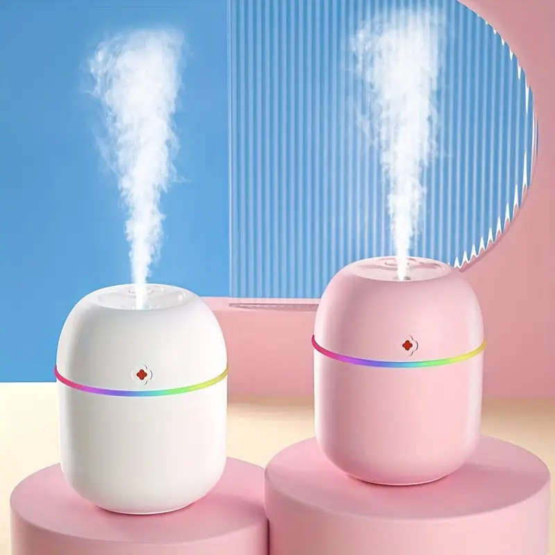 Colorful AromaMist Facial Steamer - USB Humidifier for Bedroom, Living Room, Office Desk, Etc