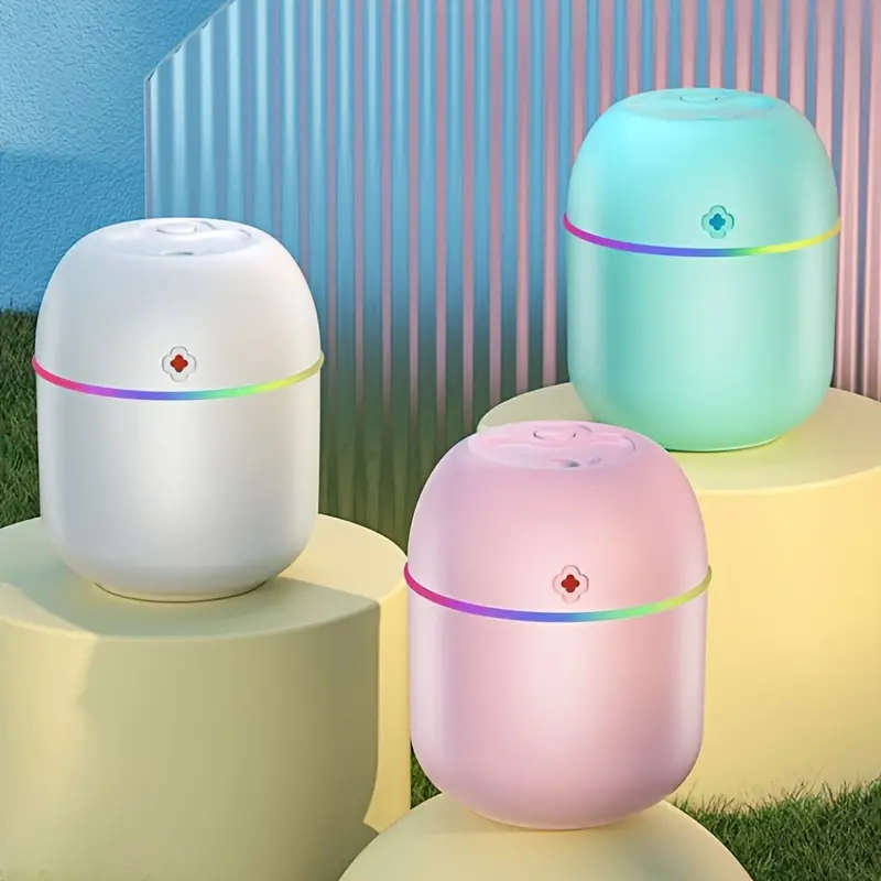 Colorful AromaMist Facial Steamer - USB Humidifier for Bedroom, Living Room, Office Desk, Etc