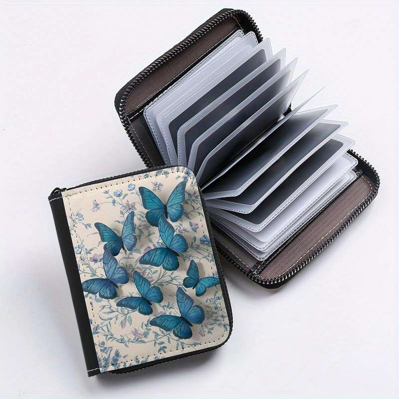 1pc Flower Wall Butterfly Single-Sided Full Print Glue Page Style with 24 Card Slots Multi-Car