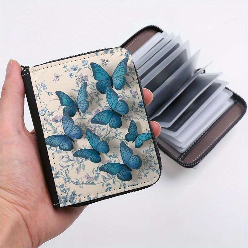 1pc Flower Wall Butterfly Single-Sided Full Print Glue Page Style with 24 Card Slots Multi-Car