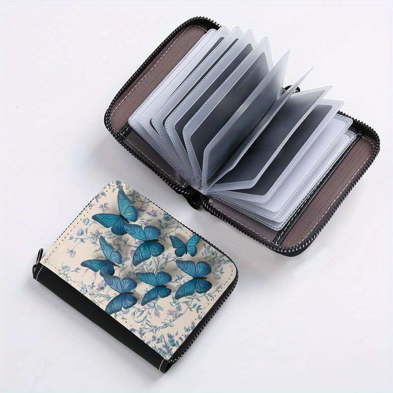 1pc Flower Wall Butterfly Single-Sided Full Print Glue Page Style with 24 Card Slots Multi-Car