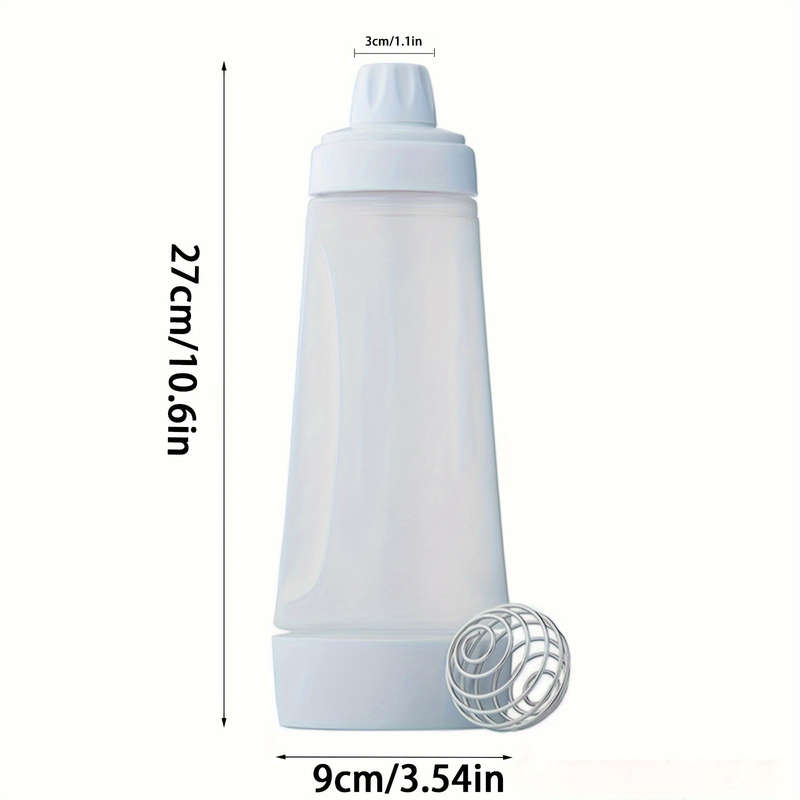 1pc Multifunctional Pancake Batter Dispenser with Mixing Ball and Steel Wire Stirrer Durable P