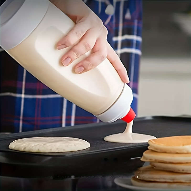 1pc Multifunctional Pancake Batter Dispenser with Mixing Ball and Steel Wire Stirrer Durable P