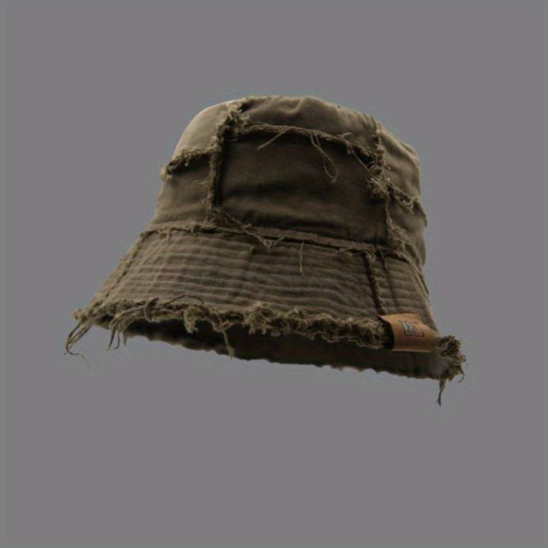 1pc Distressed Denim Bucket Hat Lightweight Sun-Protective Stylish Fisherman Cap for All Seaso