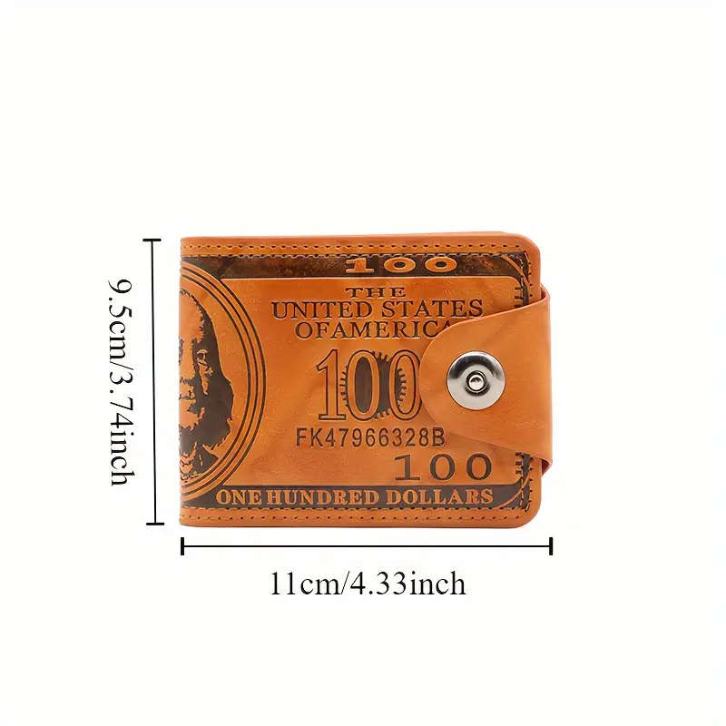 1pc Men's Dollar Bill Wallet Billfold Credit Card Photo Holder Color sent randomly