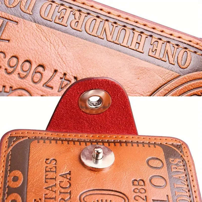 1pc Men's Dollar Bill Wallet Billfold Credit Card Photo Holder Color sent randomly