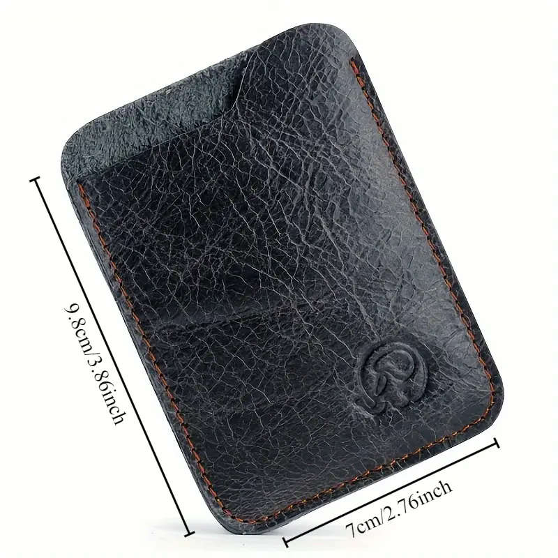 Genuine Leather Wallet Single card slot in copper black