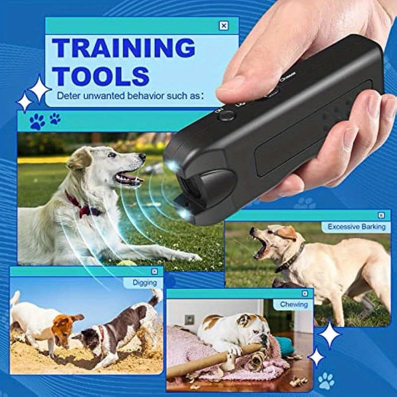 1pc LED Flashlight Dog Barking Control Device with Training and Deterrent Modes Indoor and Outdoor U