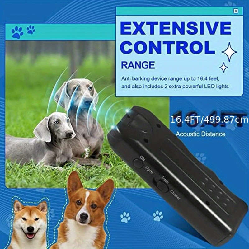 1pc LED Flashlight Dog Barking Control Device with Training and Deterrent Modes Indoor and Outdoor U