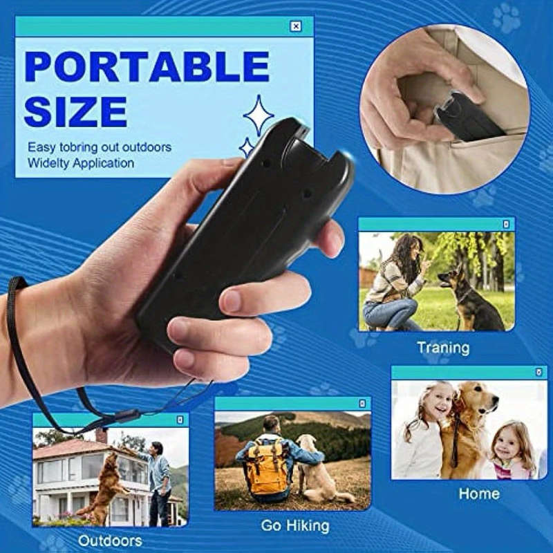 1pc LED Flashlight Dog Barking Control Device with Training and Deterrent Modes Indoor and Outdoor U