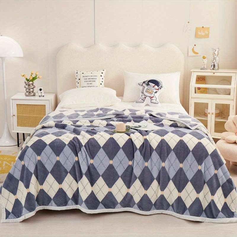 1ps Blanket Color Blue And White size 150x200cm