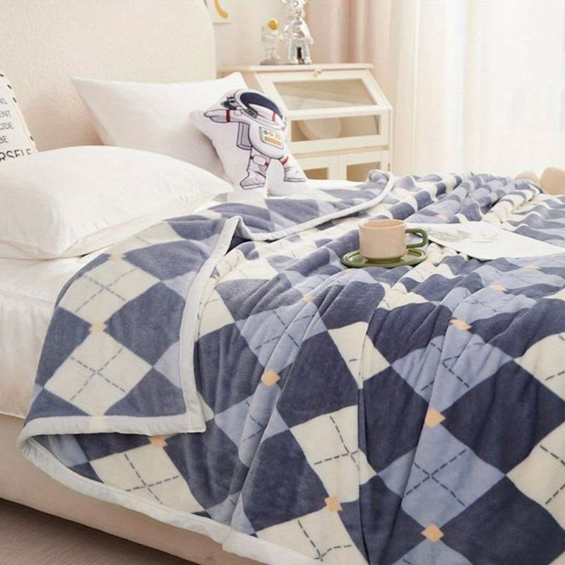 1ps Blanket Color Blue And White size 150x200cm