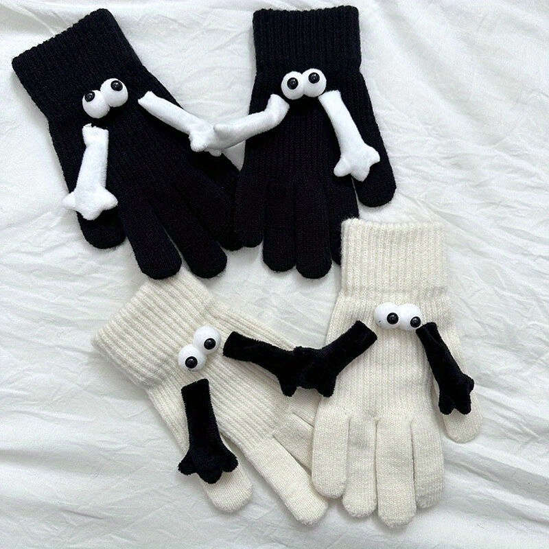 1 Pair Black Warm Gloves