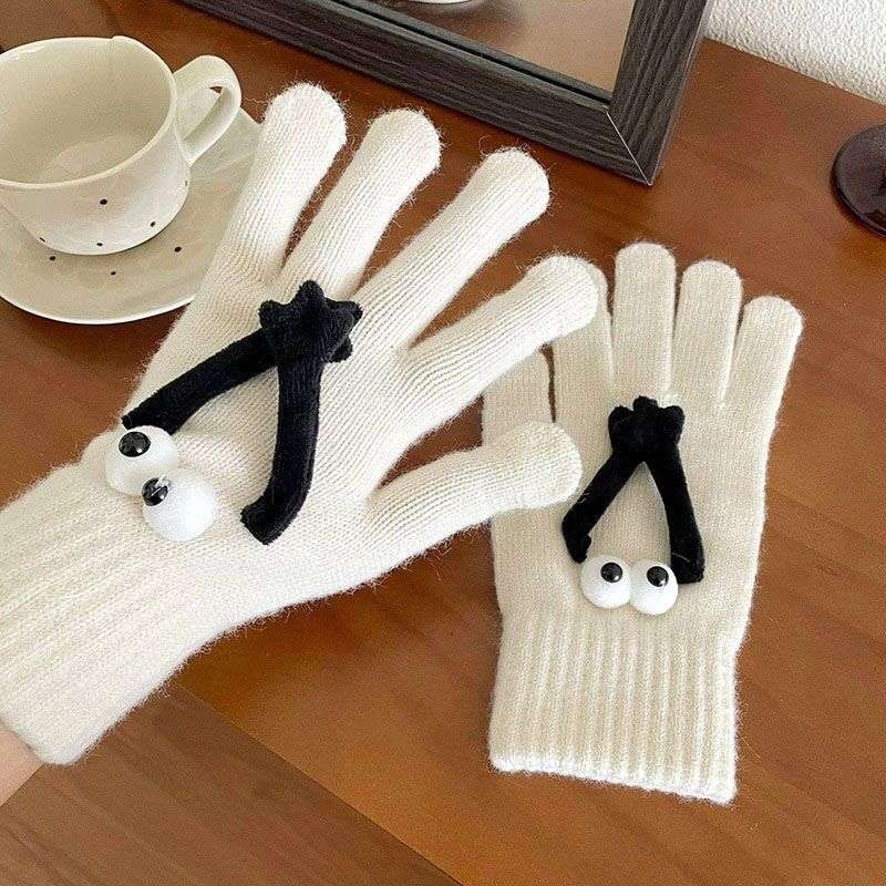 1 Pair Black Warm Gloves