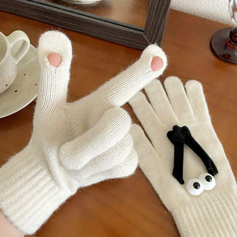 1 Pair Black Warm Gloves