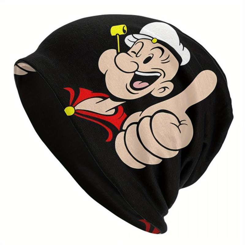 1pc Men's Anime Character Beanie Vintage Knit Polyester Spandex Blend Unisex Fashion Accessory