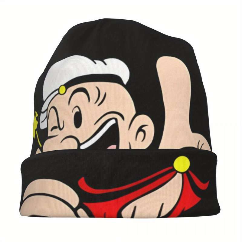 1pc Men's Anime Character Beanie Vintage Knit Polyester Spandex Blend Unisex Fashion Accessory