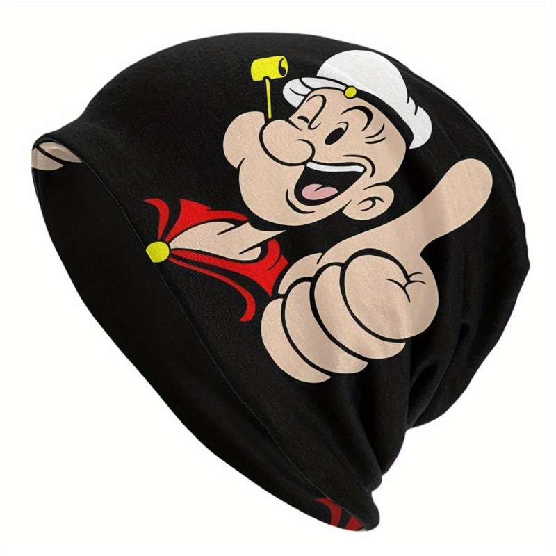 1pc Men's Anime Character Beanie Vintage Knit Polyester Spandex Blend Unisex Fashion Accessory