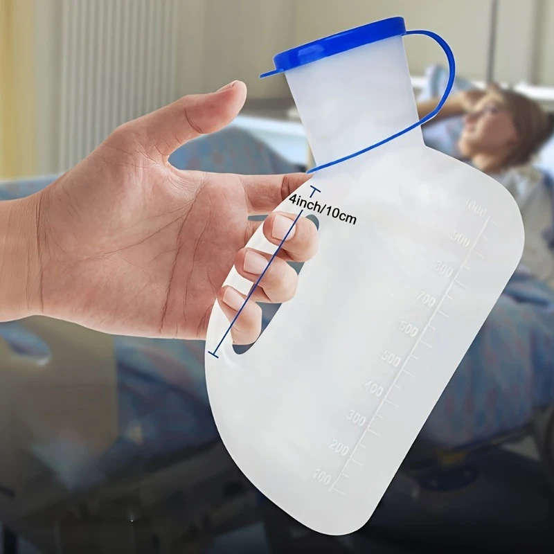 1pc Leakproof Portable Urinal with Lid and Funnel Lightweight Food-Grade Pee Bottle for Elderly Pati