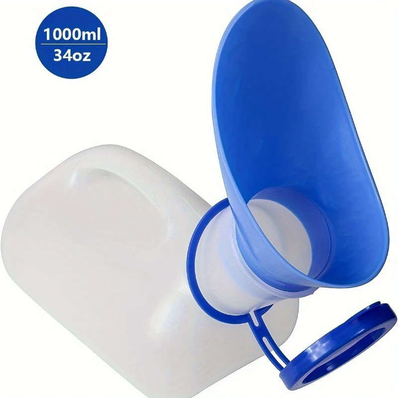 1pc Leakproof Portable Urinal with Lid and Funnel Lightweight Food-Grade Pee Bottle for Elderly Pati