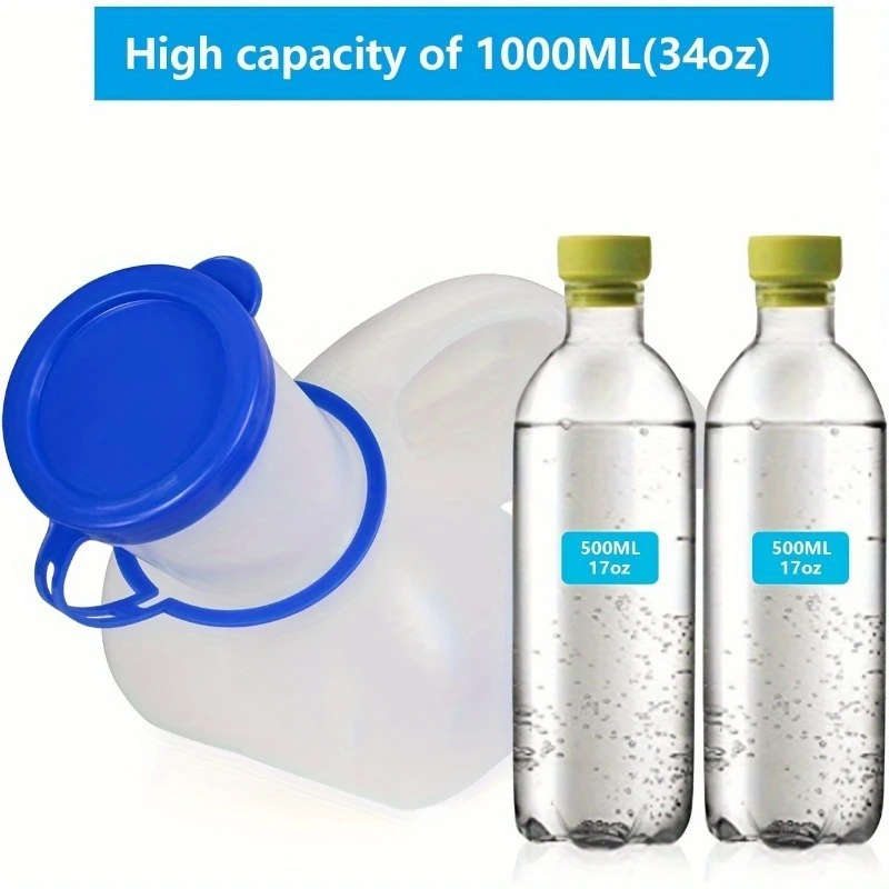1pc Leakproof Portable Urinal with Lid and Funnel Lightweight Food-Grade Pee Bottle for Elderly Pati