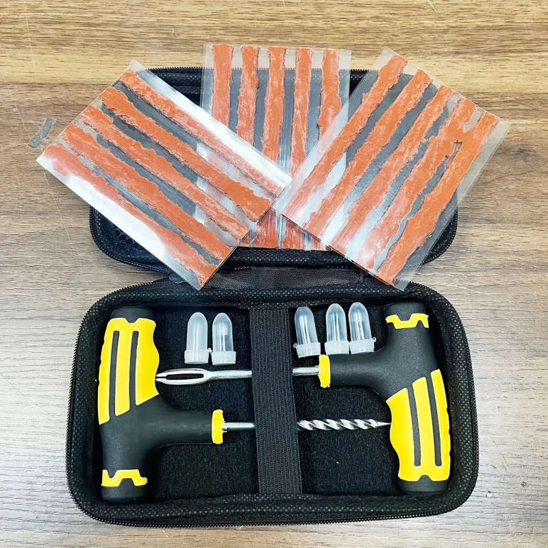 22pcs Car Tire Repair Kit with Emergency Tools Patches Sealant Easy-to-Use for Quick Fixes