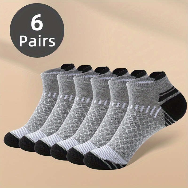 6 Pairs Light Gray One Size High Elastic Socks