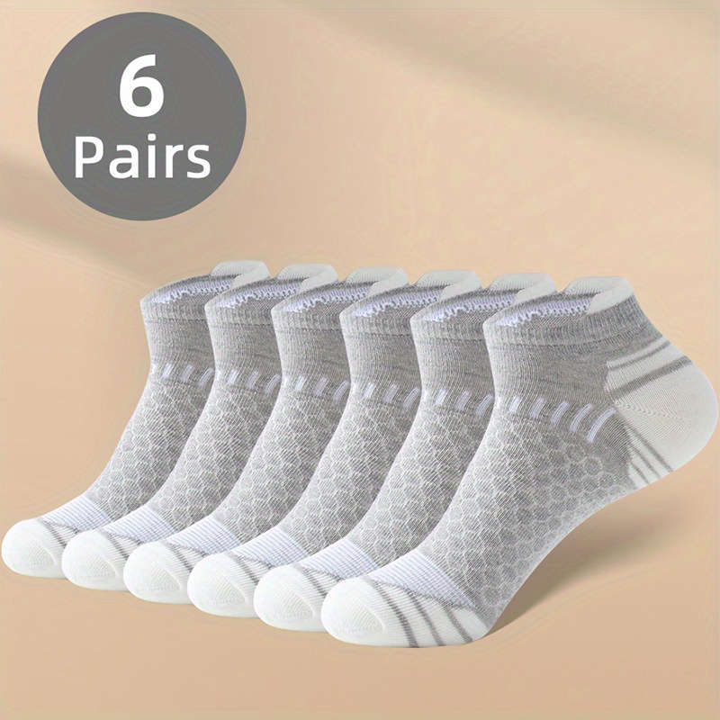6 Pairs Light Gray One Size High Elastic Socks