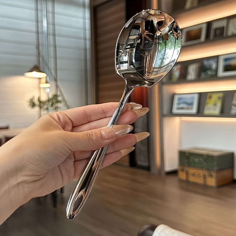 2pcs Extra Large Stainless Steel Long Handle Serving Spoon Durable Thickened Design Suitable