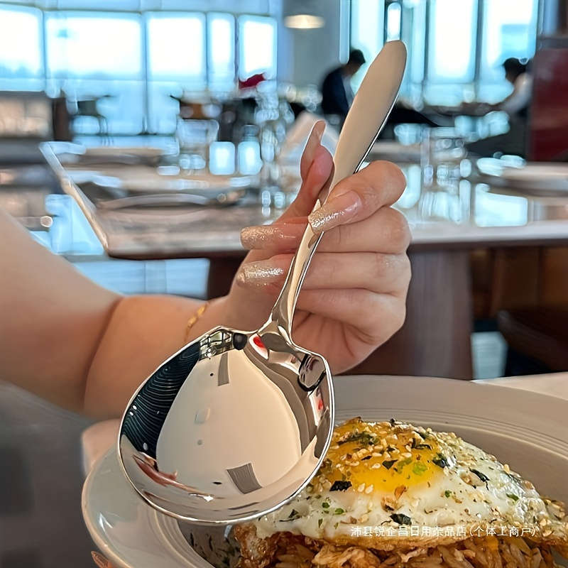 2pcs Extra Large Stainless Steel Long Handle Serving Spoon Durable Thickened Design Suitable