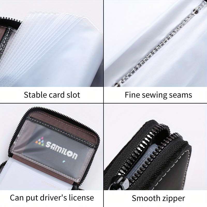 1pc Venice Print Wallet 24-Slot Zippered Coin Purse Multi-Card Holder ID Credit Card Organ