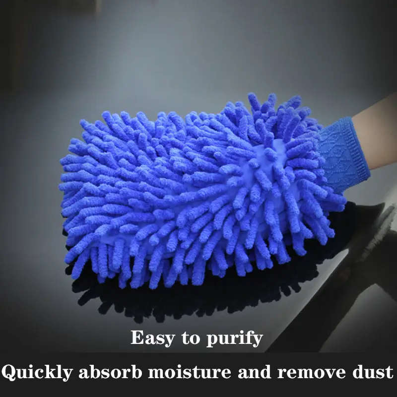1pc Reusable Double-Sided Microfiber Ship Car Wash Mitt Polyester Fiber Cleaning Glove Quick-Dry Abs
