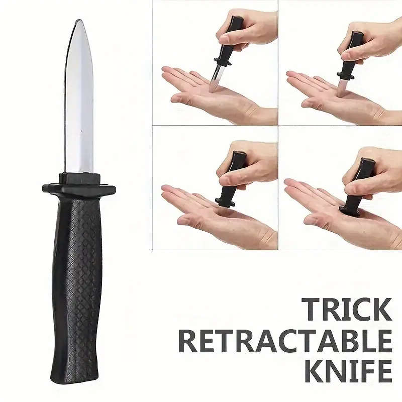 1pc Magic Trick Retractable Knife Plastic Telescopic Simulation Knife for Performance Magic Props fo