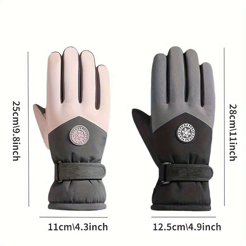 1 Pair Purple And White Warm Gloves
