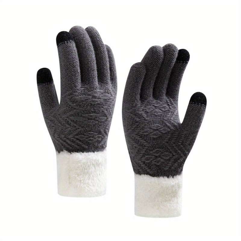 1 Pair Black One Size Warm Gloves