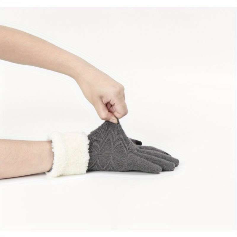 1 Pair Black One Size Warm Gloves