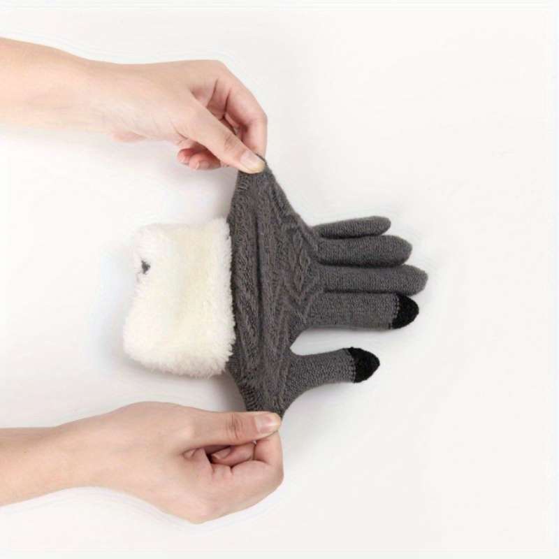 1 Pair Black One Size Warm Gloves