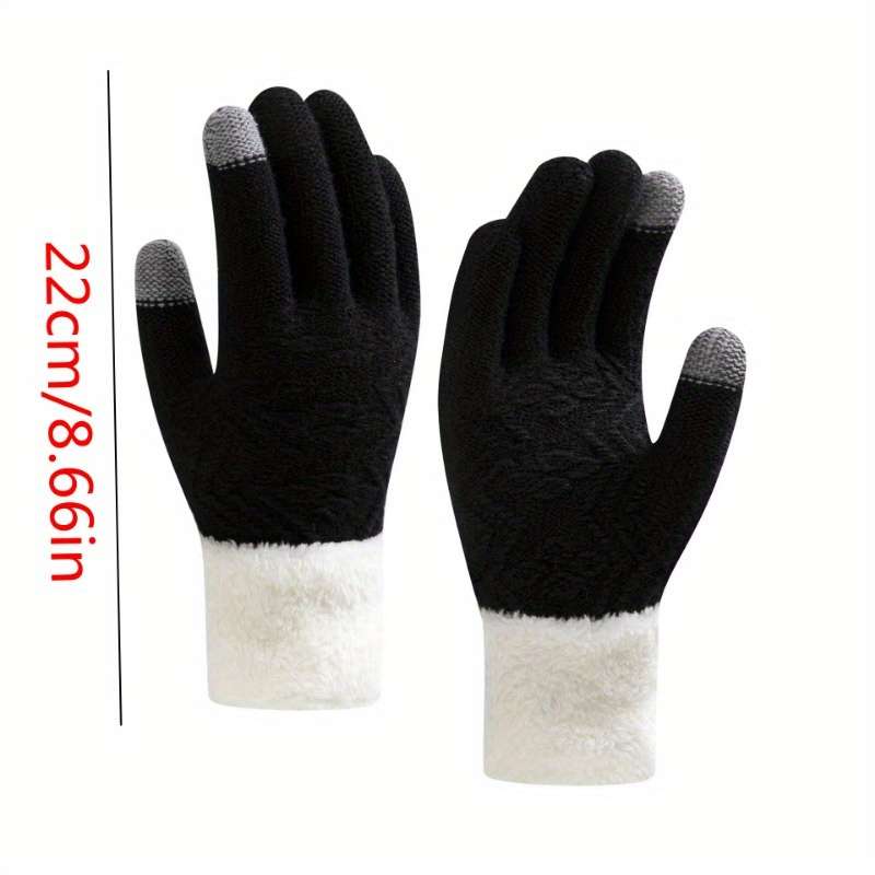 1 Pair Black One Size Warm Gloves