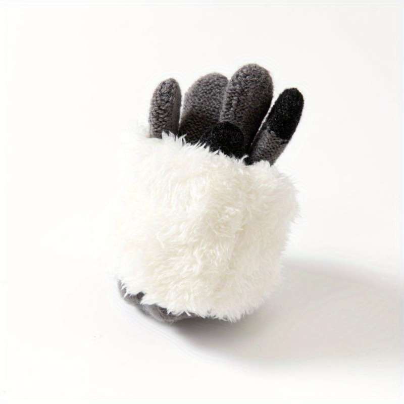 1 Pair Black One Size Warm Gloves