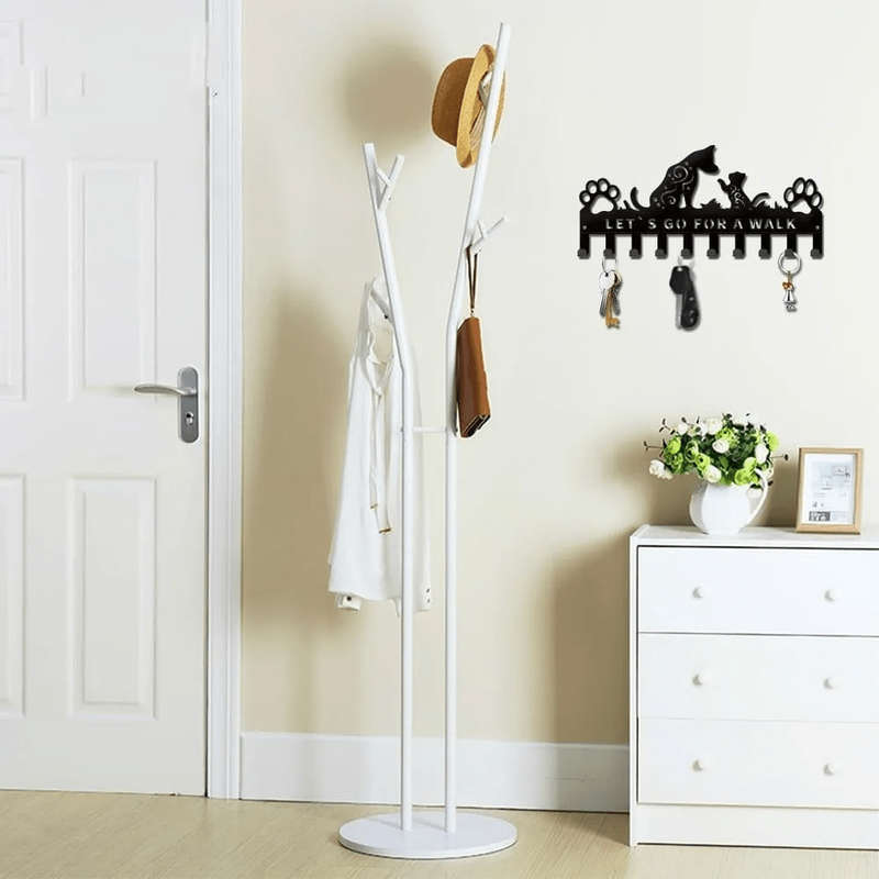 1pc Cat  Dog Metal Key Holder Wall Mounted Iron Key Hanger Pet-Themed Leash Key Organizer For Fr