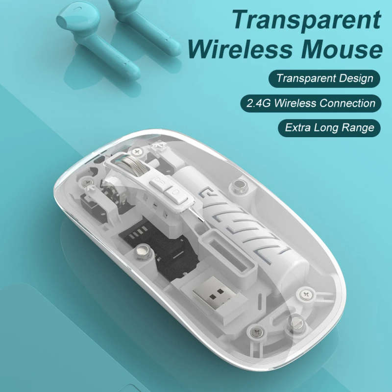 Ergonomic Transparent Wireless Mouse
