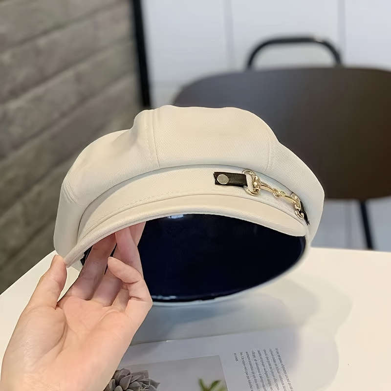 1pc Chic Vintage-Inspired Beret Cap For Women Lightweight Adjustable Drawstring Closure Perfect