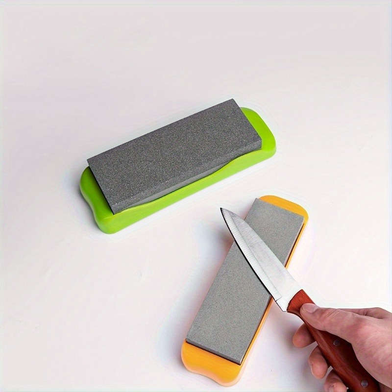 1pc Diamond Whetstone Knife Sharpener Double-Sided High Hardness Non-Slip Plastic Base Manu