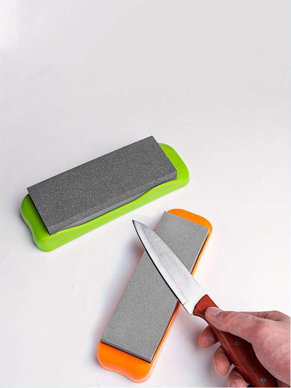 1pc Diamond Whetstone Knife Sharpener Double-Sided High Hardness Non-Slip Plastic Base Manu
