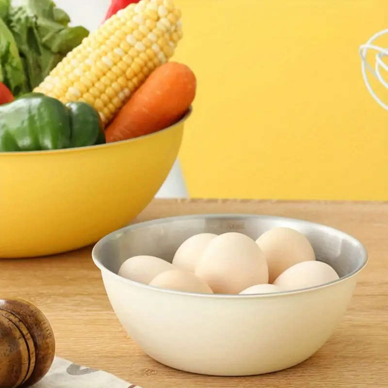 3pcs Stainless Steel Kitchen Set Rust-Resistant Mixing Bowls for Baking Salad Noodles Large Capacity