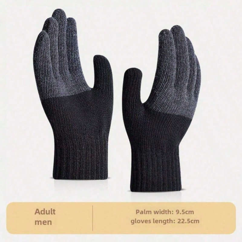 1 Pair Black Wrist Half Finger Warm Gloves