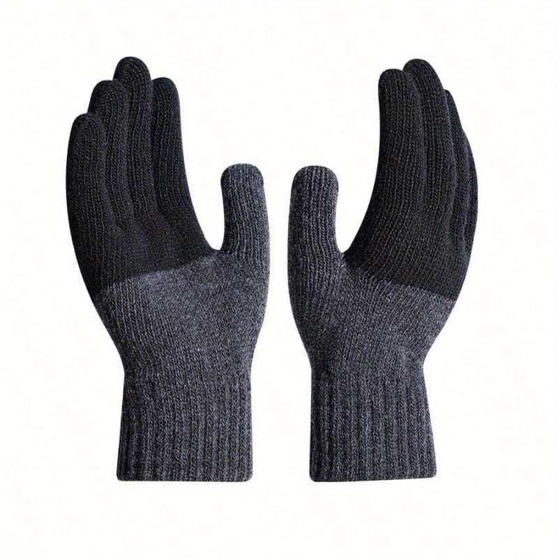 1 Pair Black Wrist Half Finger Warm Gloves