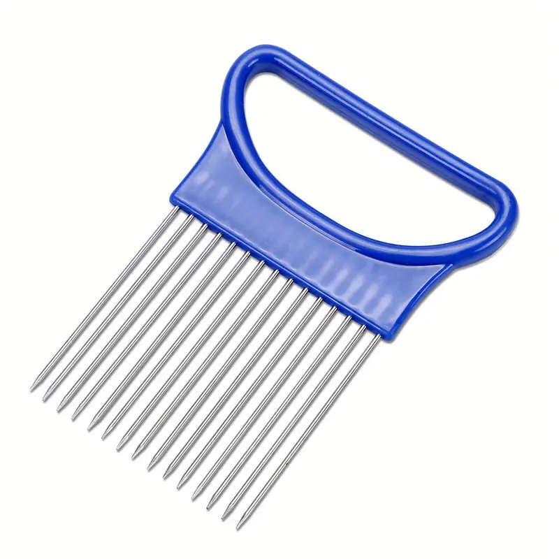 1pcs Stainless Steel Slicing Fixing Cutter Onion Insert Tenderizer Meat Tenderizer Fork Shredder Cut