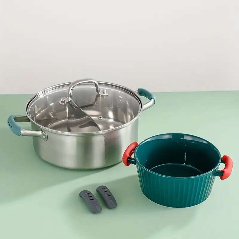 1 Pairs Silicone Pot Handle Sleeves Anti-Scalding Non-Slip Insulation Glove Clips Hand Wash Only